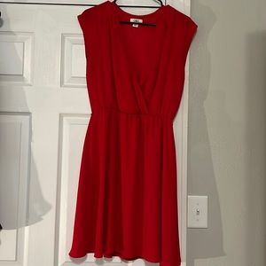 Knee length flowy red dress, Size Small